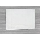Kádkilépő - 50x70 cm - Keretes minta - Fehér- Frottír - Szállodai minőség