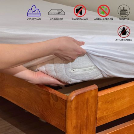 Vízhatlan matracvédő - gumilepedő - 140x200 cm - ATKAMENTES - körgumis, frottír - inkontinencia lepedő