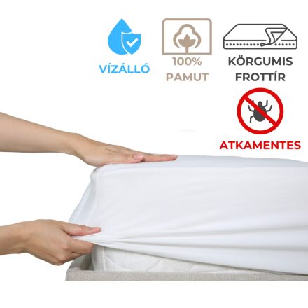 200x200 ATKAMENTES vízhatlan körgumis frottír matracvédő gumilepedő, inkontinencia lepedő