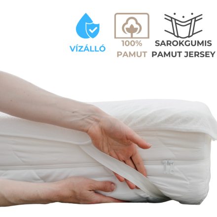 140x200 vízhatlan sarokgumis pamut jersey matracvédő gumilepedő, inkontinencia lepedő